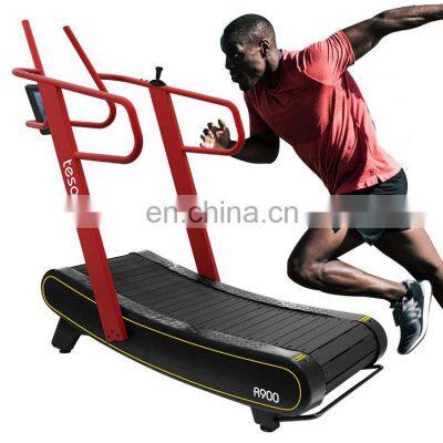 easy and safe movement gym fitness equipment motorless curved treadmill manual commercial treadmill