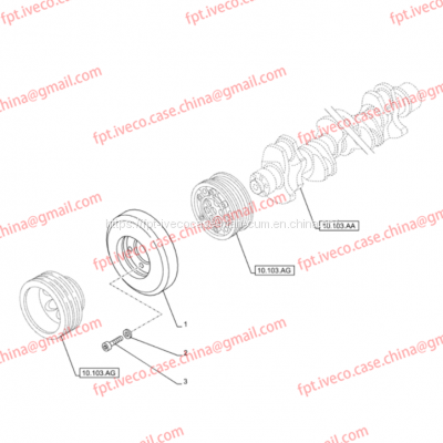 FPT IVECO CASE Cursor9 F2CFE614A*B041/F2CGE614F*V004 5802431166 Cpankshaft Dampep504216224/5801459512/ 5801459120