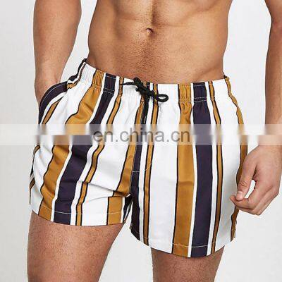 HOT Sell Beach Shorts Wholesale Mens Casual Swimming Plaid Board Striped Shorts Bermuda Shorts Elastic Waist Waterproof Support