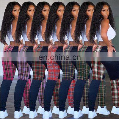 Customized Wholesale Stitching Color Matching Casual Pants Asymmetric Sports Straight Leg Pants Cute Pencil Stacking Pants photo-4