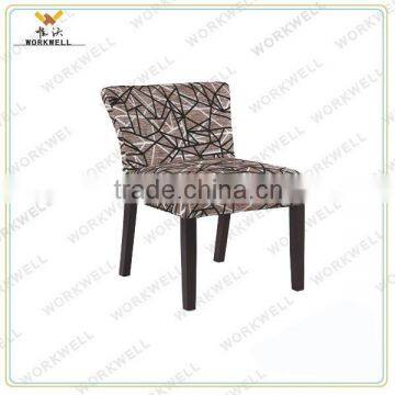 WorkWell high quality low back fabric dining chair with Rubber wood legs Kw-D4184