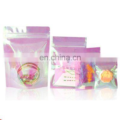 Resealable Smell Proof Hologram Stand Up Pouch Rainbow Color Mylar Holographic Stand Up Bag With Zipper for Jewelry photo-5