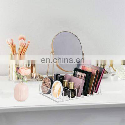 Acrylic Makeup Palette Organizer Holder Premium Makeup Holder With 7 Slots Acrylic Storage for Counter Tops, Dressers, Dorms