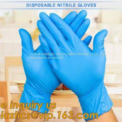 Medical Disposable Nitrile Coated Hand Gloves, Industrial Garden Working Resistant Disposable Nitrile Black Gloves BAGEAS