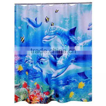 Hotel decorative shower curtain, beach series design shower curtain, digital printing shower curtain