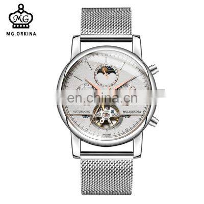 MG.ORKINA MG088 Online Selling Men Fashionable Watch Analog Display Moon Phase Automatic Mechanical Oem Watches photo-4
