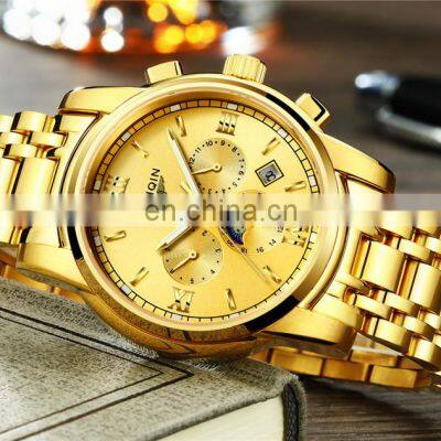 Luxury High-end Top Grade Classical Men's Mechanical Stainless Steel 22k Gold Watch photo-3