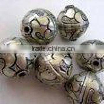 white metal Beads