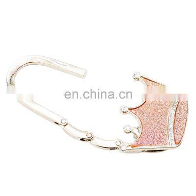 Crown Shape Portable Metal Foldable Bag Purse Hook Handbag Hanger Holder Shell Bag Folding Table Hook photo-4