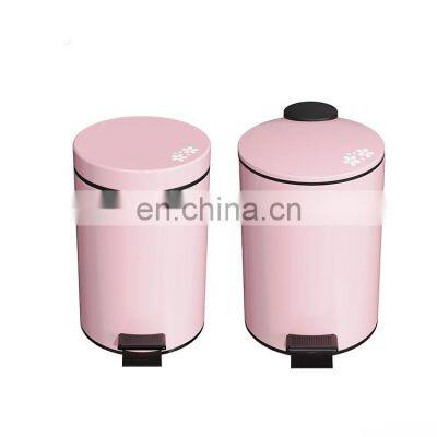 Sakura Blossoms Series 3L Round Shape Dust Garbage Trash Pedal Bin Soft Close Trash Can Waste Bins photo-2
