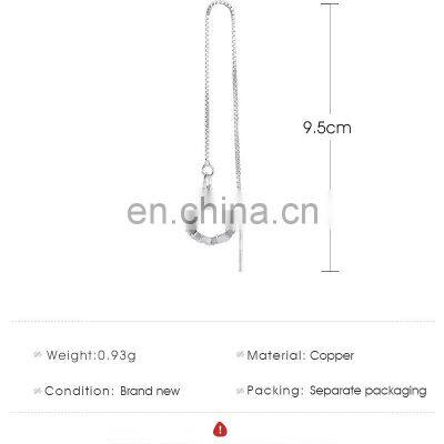 1PC Ear Clip Long Tassel Earrings for Women 2021 Zircon Ear Cuff Earring Ear Line Fashion Jewelry Gift photo-2