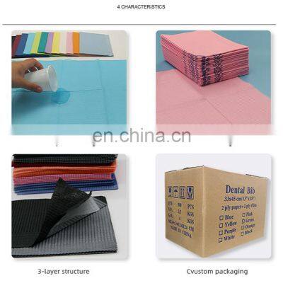 Wholesale Dental Bib Price Different Color Dental Bib Roll Waterproof Pink Black Disposable Dental Bib With Tie photo-4