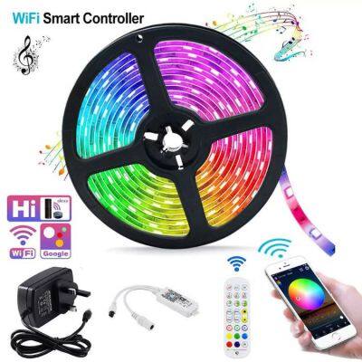 RGBIC Smart Light Waterproof Strip Lights Tuya Wifi Voice Control Music Sync Color Changing Led Strip Light with Remote Control