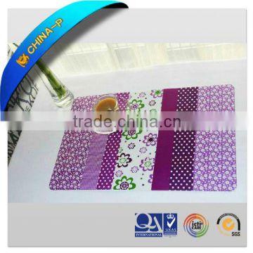 Purple flower dining table placemat for home