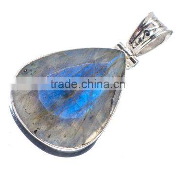 925 SOLID STERLING FINE SILVER LABRADORITE PENDANT