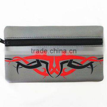 neoprene pencil case, one pocket, nice silk-screen printing, custom size and color