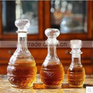 Round wine glass bottle /alcohol glass bottles