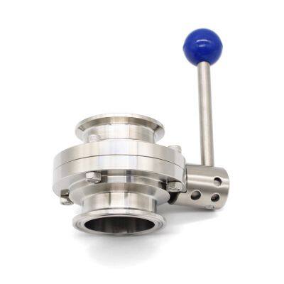 Food Grade Stainless Steel Butterfly Valve Welded Manual Sanitary Welding Powder Butterfly Valve for Milk Tank photo-5