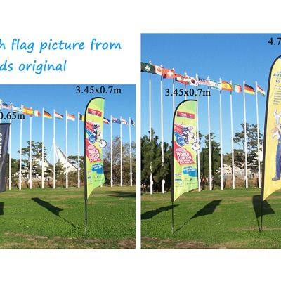Combo Flag Pole：Sharkfin Teardrop Feather Rectangle Flag Stand Versatile Advertising Display for Events & Promotions photo-4