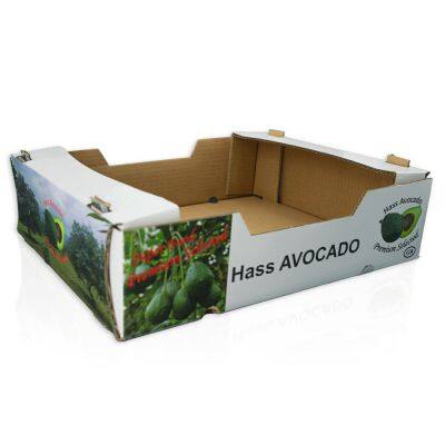 Corrugated Fruit Box for Avocado  Printed Cardboard Packaging for Fresh Produce