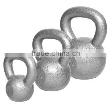 Grey and Black Cast Iron Hammertone Kettlebell in Weight Lifting