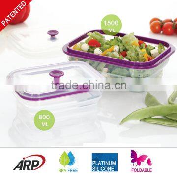 1.5L Lunch Box Foldable Silicone Food Container