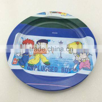 Customized good quality round metal food tin tray