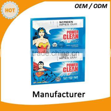 Cartoon Power clean wet&dry screen wipes