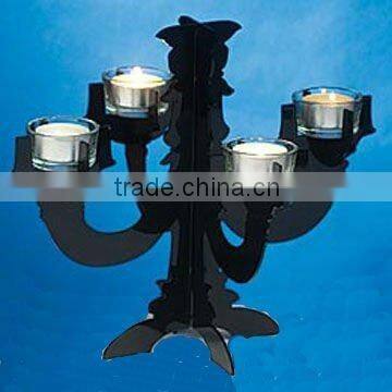 2015 promotional christmas decoration black acrylic candle holder