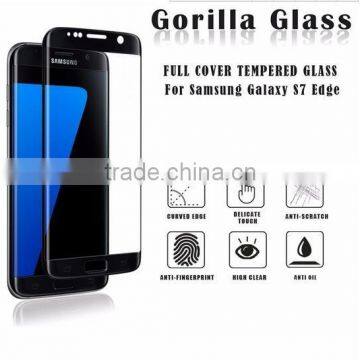 Best smart cell phone mobile tempered glass ultra-thin high transparent full cover screen protector for samsung s7 edge