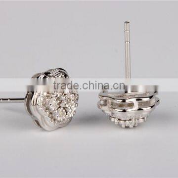 Micro Pave Setting 925 Silver CZ Earrings photo-2