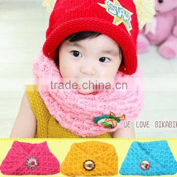 2015 Newest Cute Lovely Boy Girls Children's Solid Plain Acrylic Knitting Circle Loop Scarf