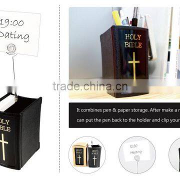 Factory Custom Plastic Pen Holder With Memo Paper, Plastic Clip Pen Holder photo-5