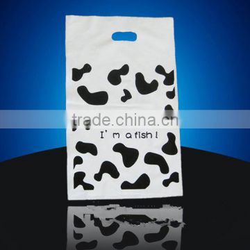 Patch handle die cut plastic bag with custom printing/die cut handle shopping bags/die cut shopping bag for gift or grocery