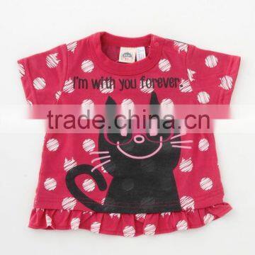 infant wear high quality products cute half sleeve cat printed Japanese wholesale t-shirts toddlers baby clothing for girl