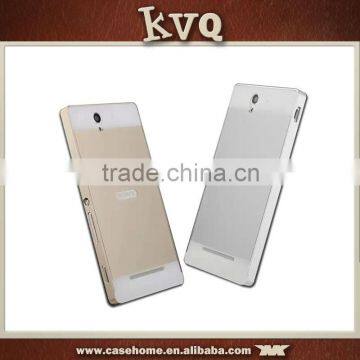 2 in 1 Ultra Thin Metal Frame Cover Aluminum Bumper Acrylic Frame Back Cover For Sony C3