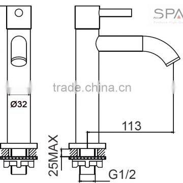Simple Bathroom Basin Brass Cold Water Tap CK-101