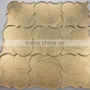 300x300 goldleaf glass mosaic 12''x12'' waterjet glass tile