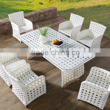 White Rattan Space-saving Dining Table And Chair(DH-9661)