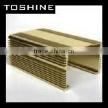 Gold Color Powder Coated Electric Motor Shell Aluminum Profiles