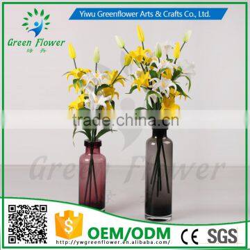 2016 Wholesale Four Heads Mini Lily Artificial Flowers Real Touch Bouquet Wedding Bridal Home Declarative Flowers photo-4