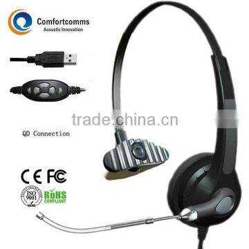 New arrival noise cancelling call center laptop headset with usb plug HSM-900TPQDUSBC