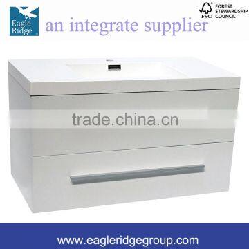 2-Drawers Vanity, Wall Hung Vanity, White Bathroom Vanity K900W