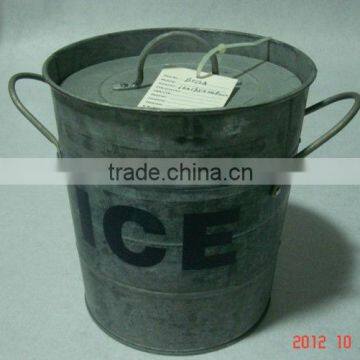 Metal Ice Bucket With Scoop / Wine Cooler Decorative Metal Buckets