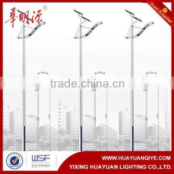 Hot dip galvanized solar street light pole design with powder coating.