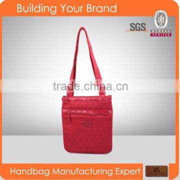 3177 New Designed Logo Embossed Red PU Crossbody Bag for Ladies