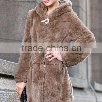 fashionable rex rabbit fur coat
