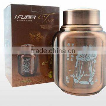 wholesale rose gold small airtight jars for tea sugar and coffee