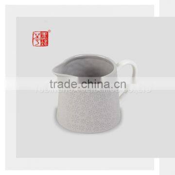 Grey Snowflake Pattern Ceramic Milk Jug with White Handle