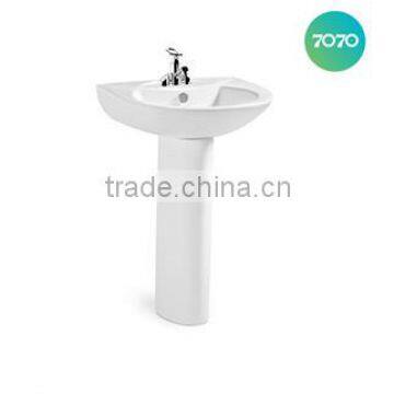 Hot sell Chaozhou factory white colour single hole fixed to wall with back pedestal basins 3324                        
                                                Quality Choice